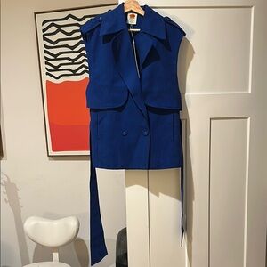 Farm rio blue navy vest size S NWT